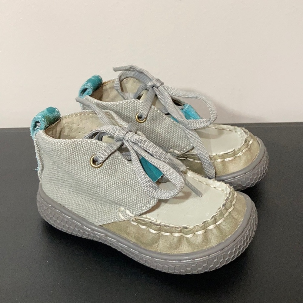 Livie & Luca Baby Boy Rover Ankle Boot Shoe size 4 Gray Teal